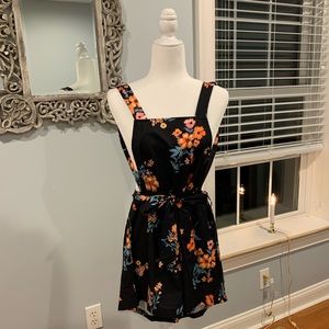 Navy Blue Floral Romper small